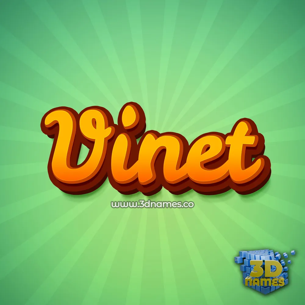 vinet in Green Rays style - 3D name wallpaper