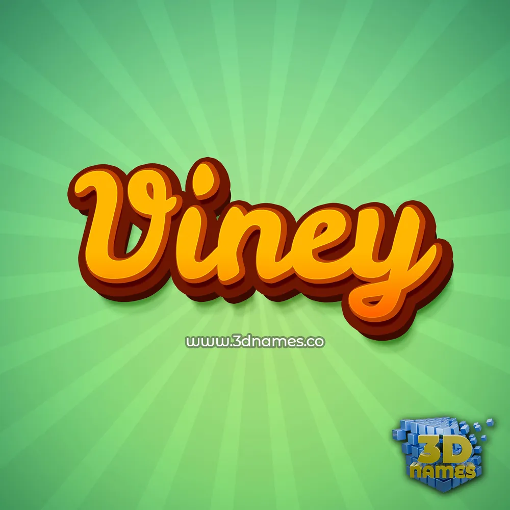 viney in Green Rays style - 3D name wallpaper