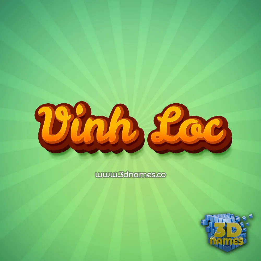 vinh loc in Green Rays style - 3D name wallpaper