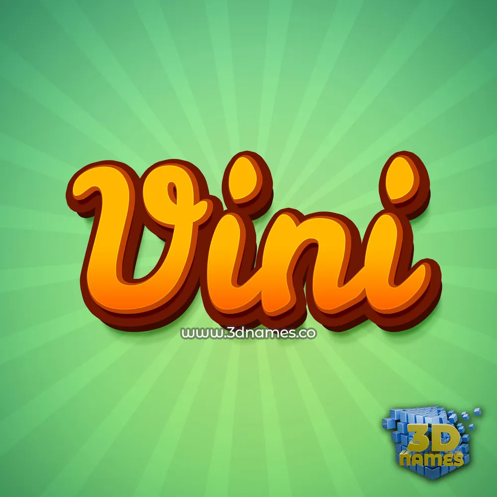 vini in Green Rays style - 3D name wallpaper