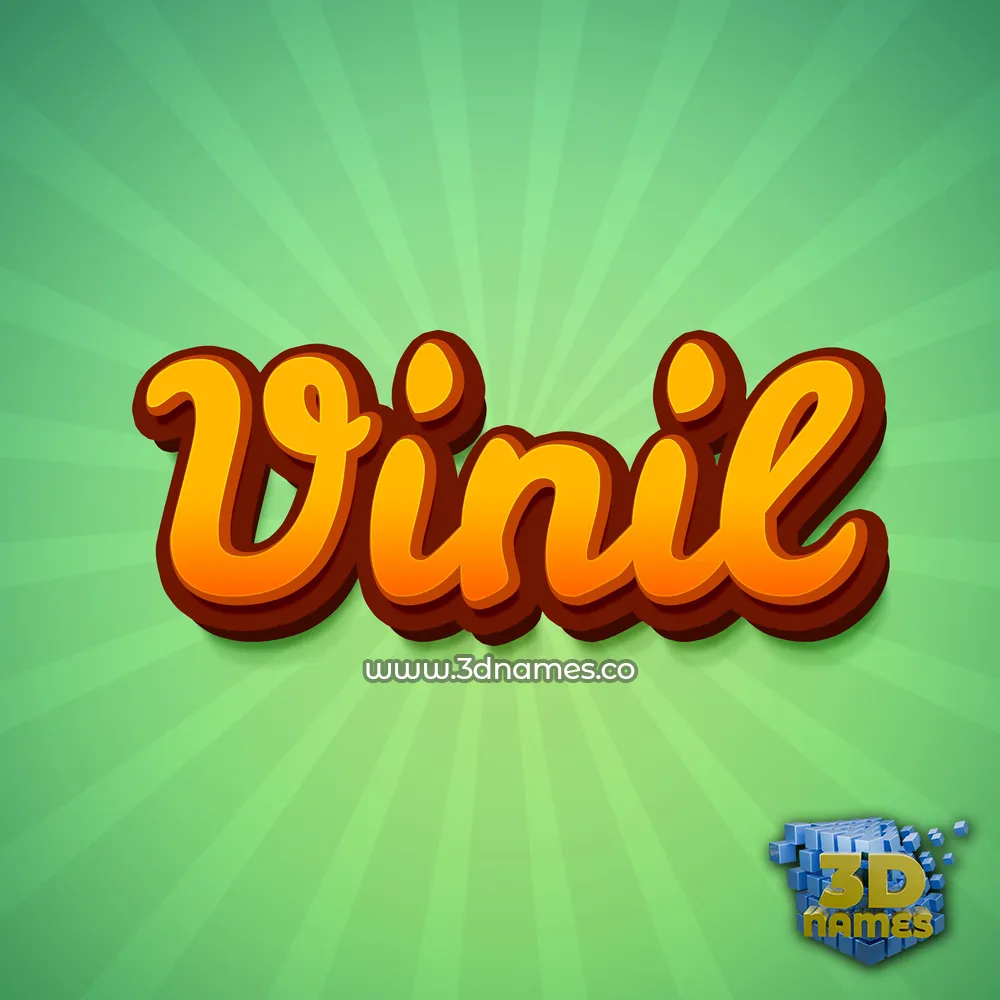 vinil in Green Rays style - 3D name wallpaper