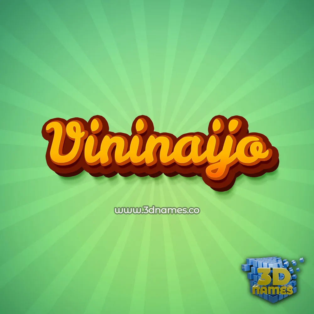 vininaijo in Green Rays style - 3D name wallpaper