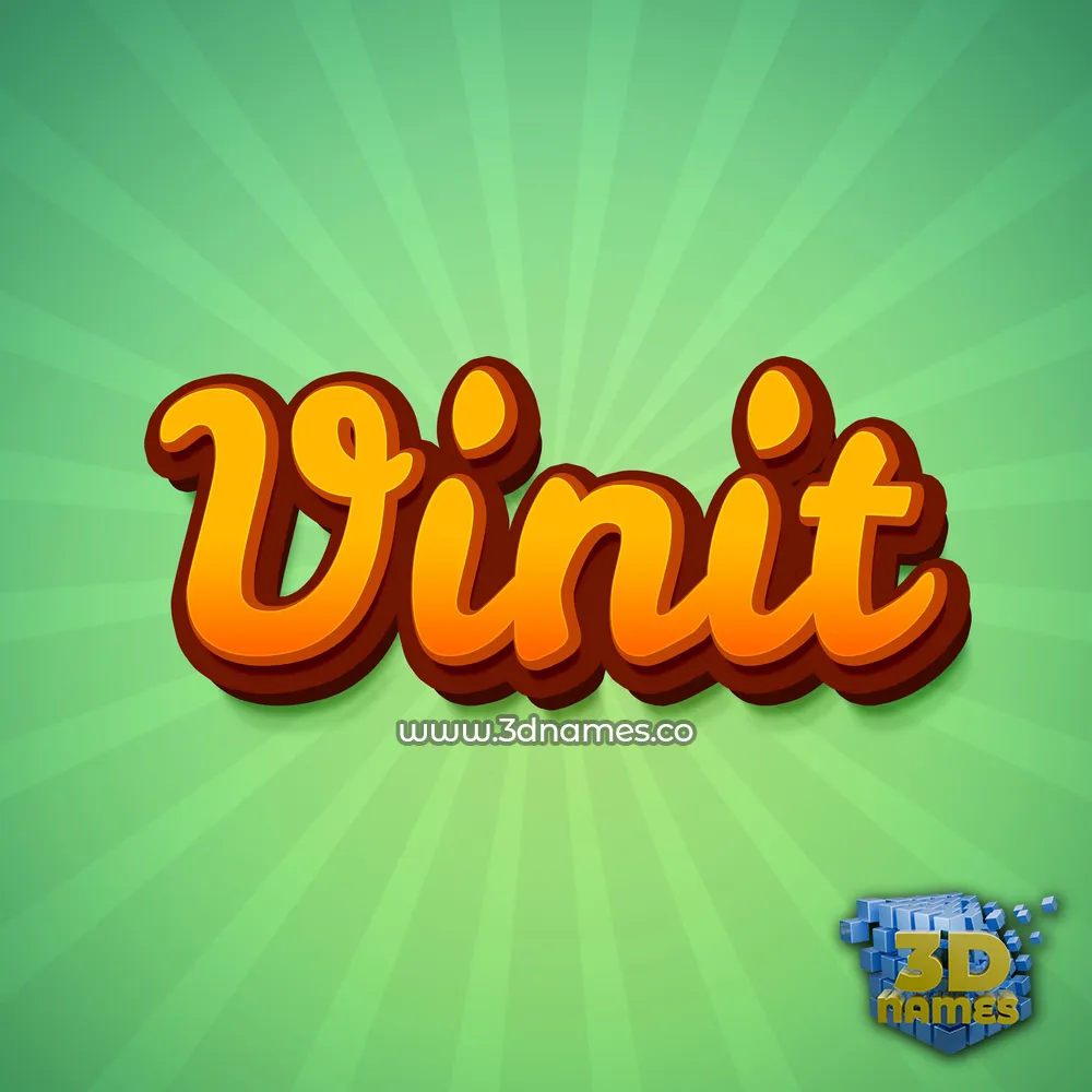 vinit in Green Rays style - 3D name wallpaper