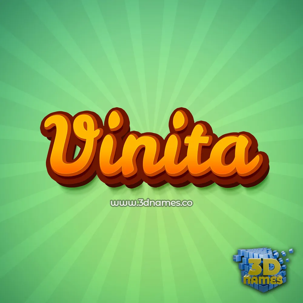 vinita in Green Rays style - 3D name wallpaper