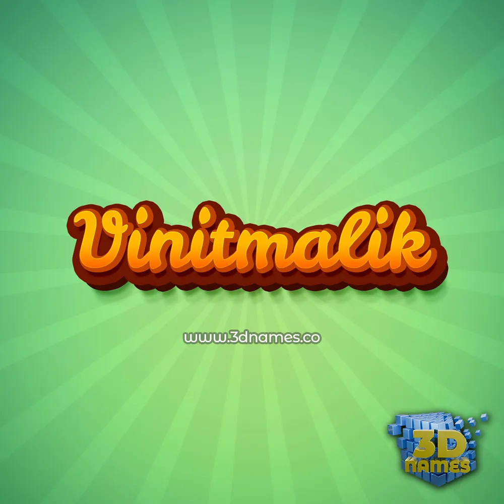 vinitmalik in Green Rays style - 3D name wallpaper