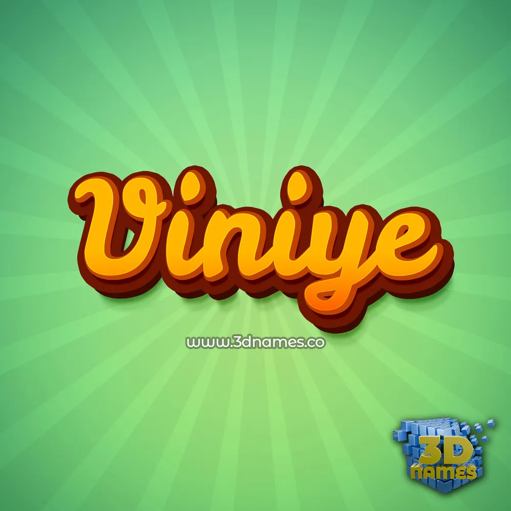 viniye in Green Rays style - 3D name wallpaper