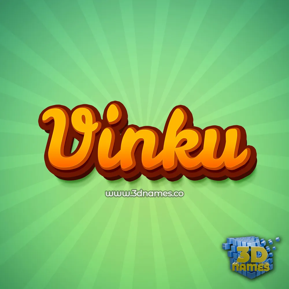 vinku in Green Rays style - 3D name wallpaper