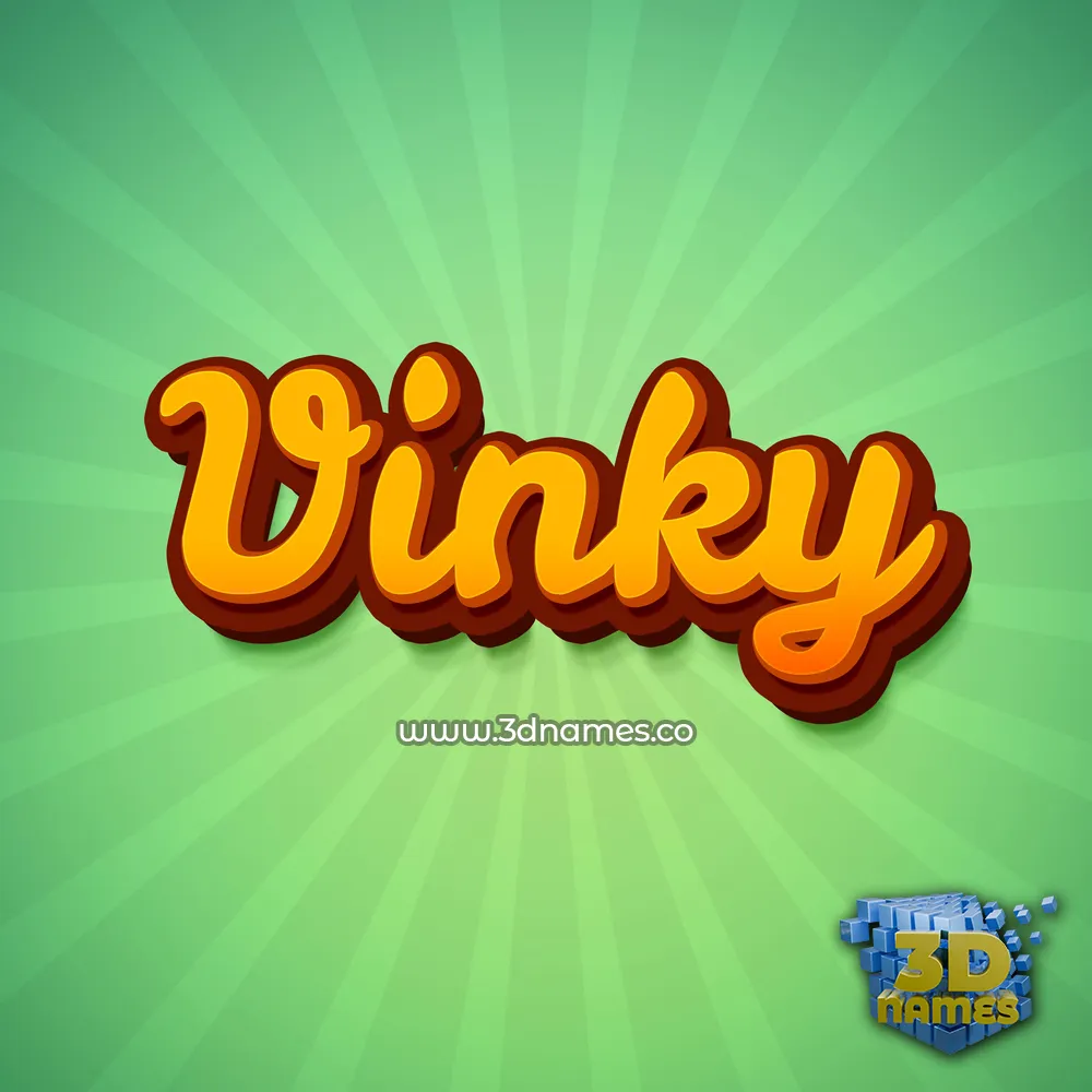 vinky in Green Rays style - 3D name wallpaper