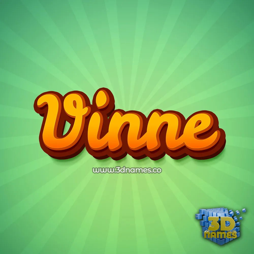 vinne in Green Rays style - 3D name wallpaper