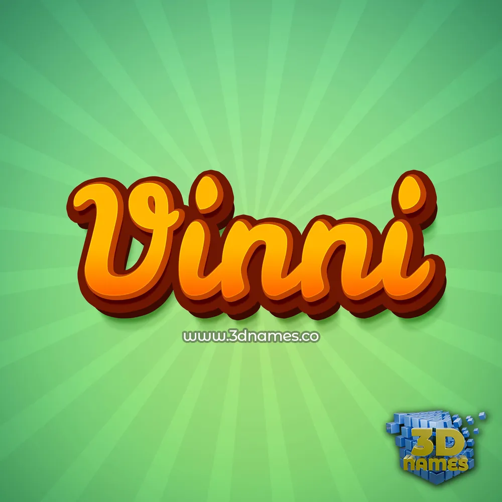 vinni in Green Rays style - 3D name wallpaper