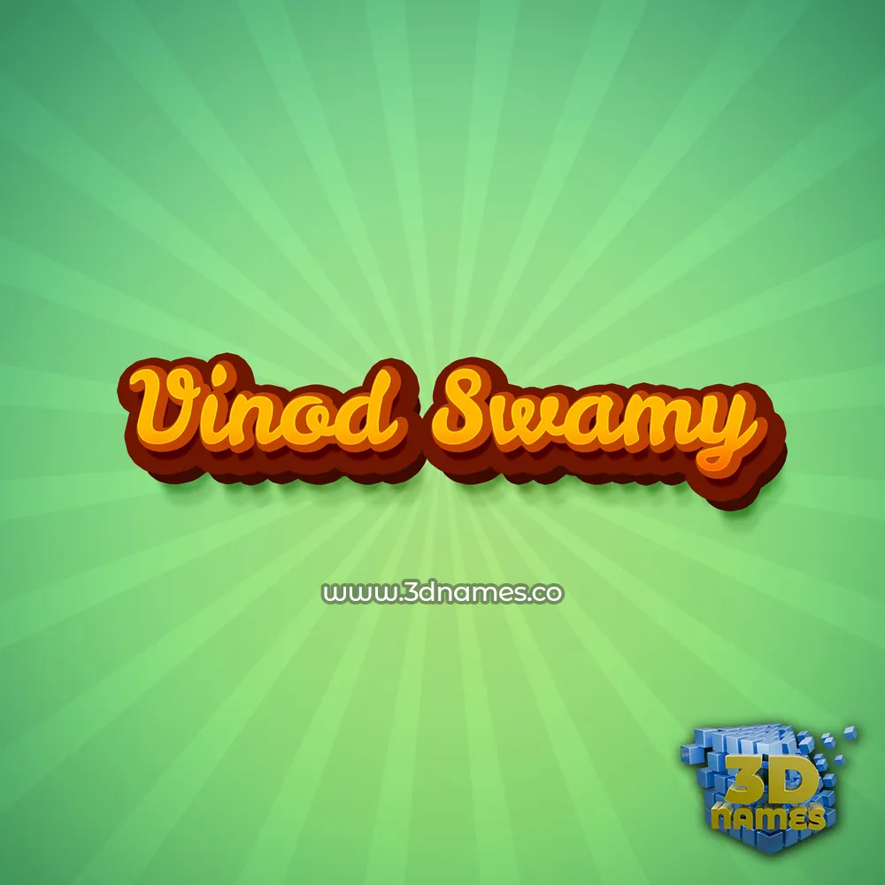 vinod swamy in Green Rays style - 3D name wallpaper