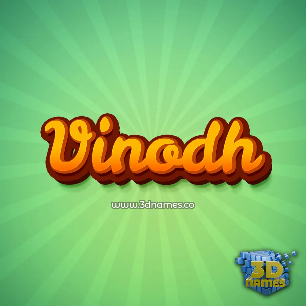 vinodh in Green Rays style - 3D name wallpaper