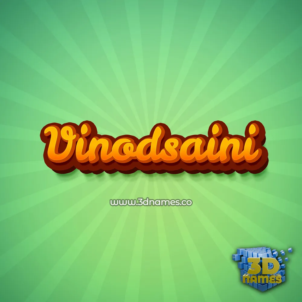 vinodsaini in Green Rays style - 3D name wallpaper