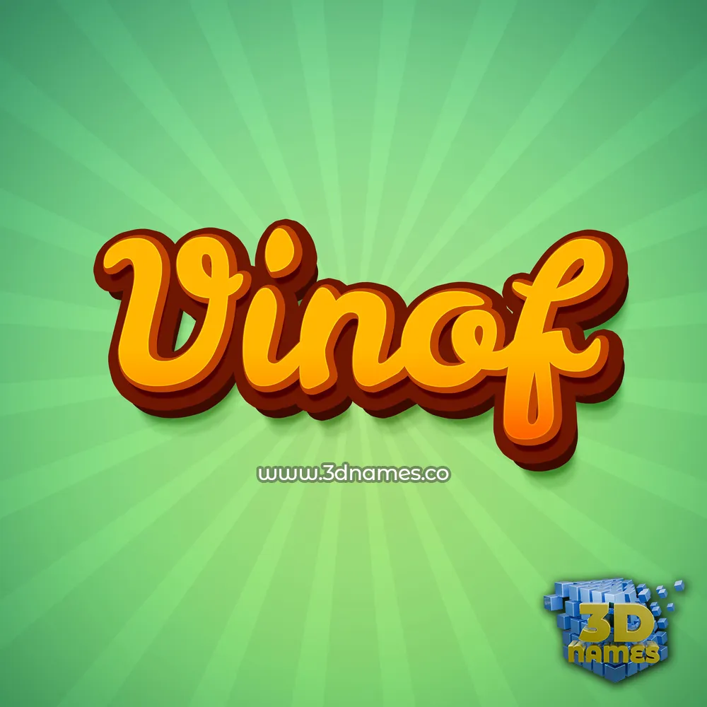 vinof in Green Rays style - 3D name wallpaper