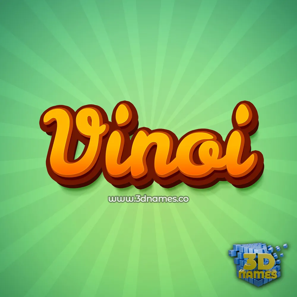vinoi in Green Rays style - 3D name wallpaper