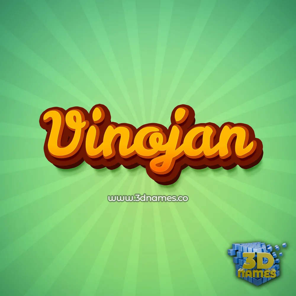 vinojan in Green Rays style - 3D name wallpaper