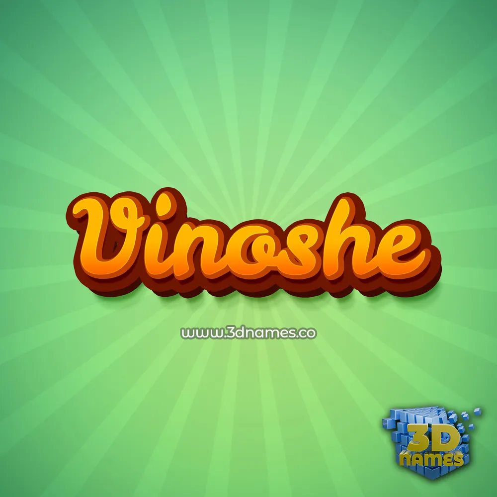 vinoshe in Green Rays style - 3D name wallpaper