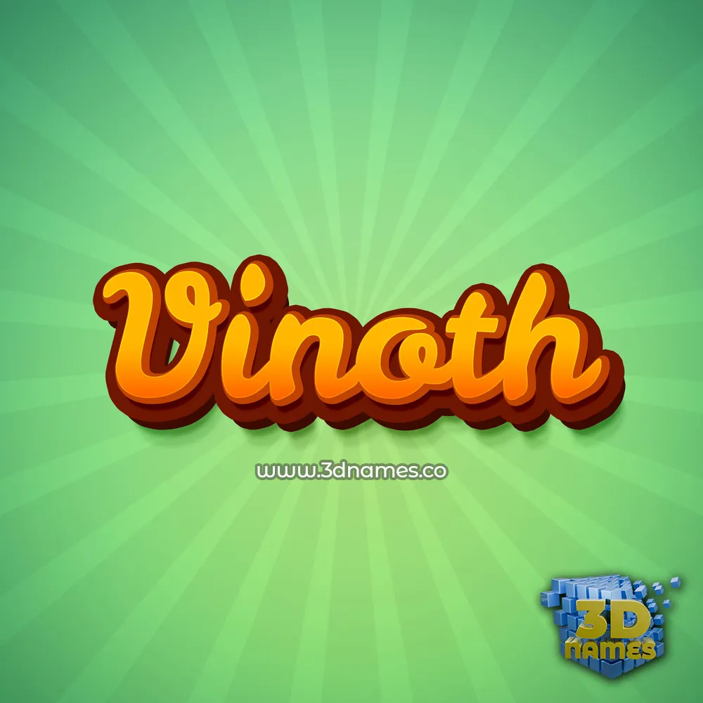 vinoth in Green Rays style - 3D name wallpaper