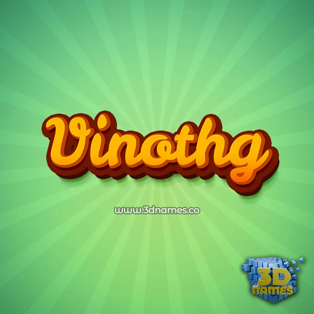 vinothg in Green Rays style - 3D name wallpaper