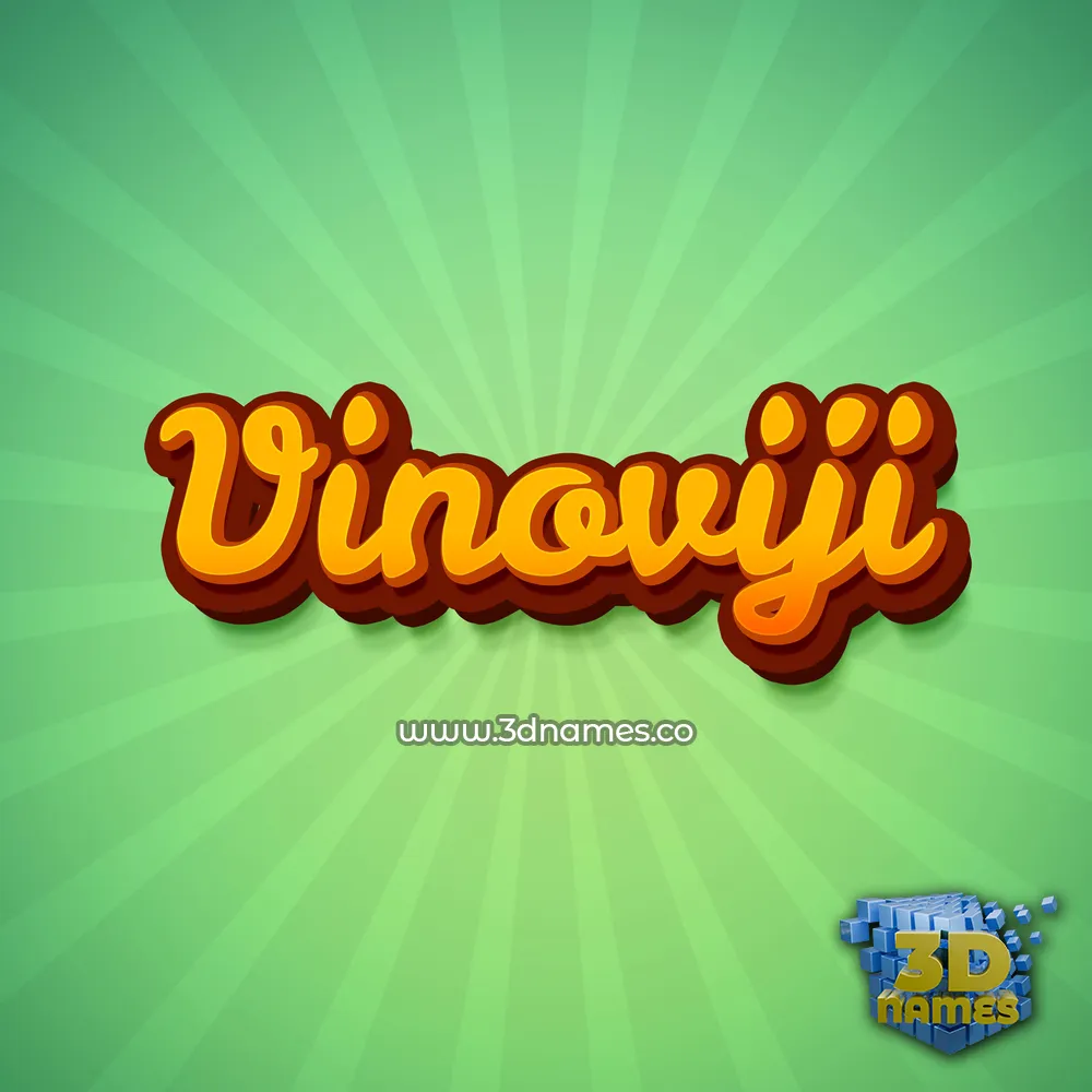 vinoviji in Green Rays style - 3D name wallpaper