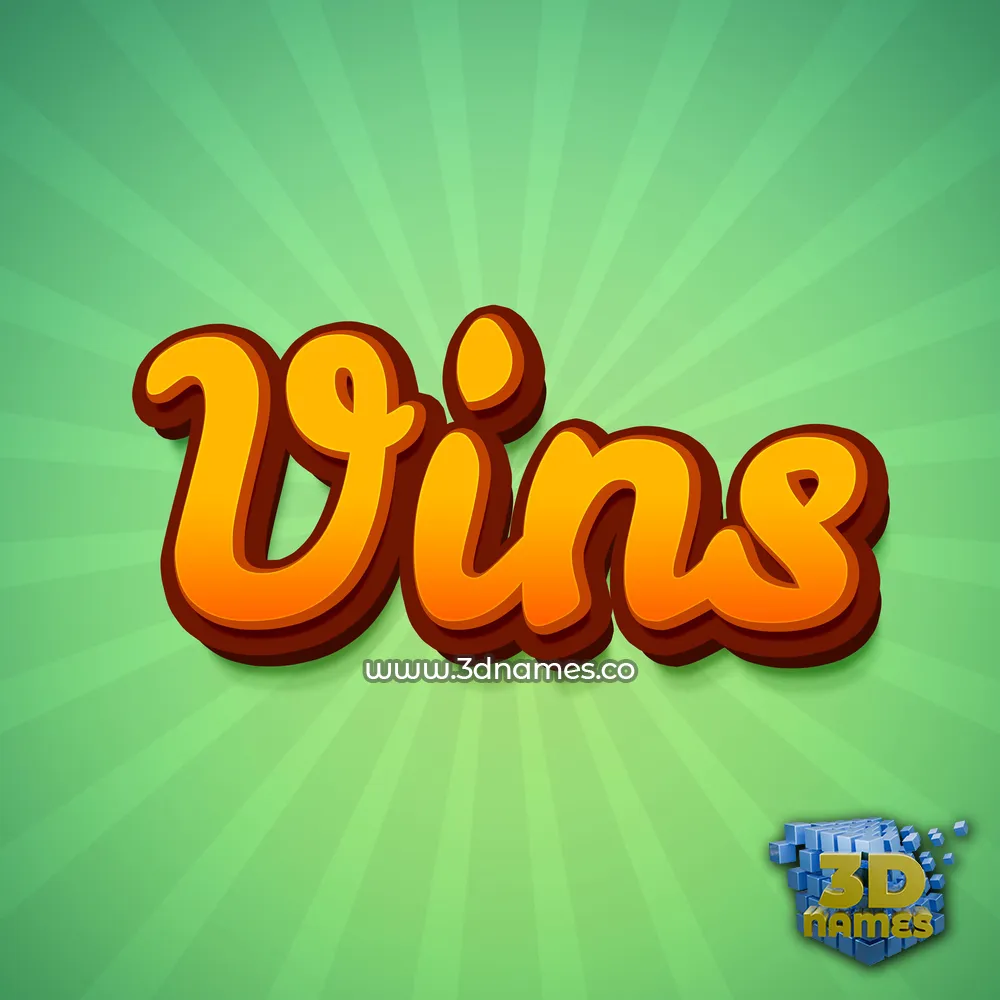vins in Green Rays style - 3D name wallpaper