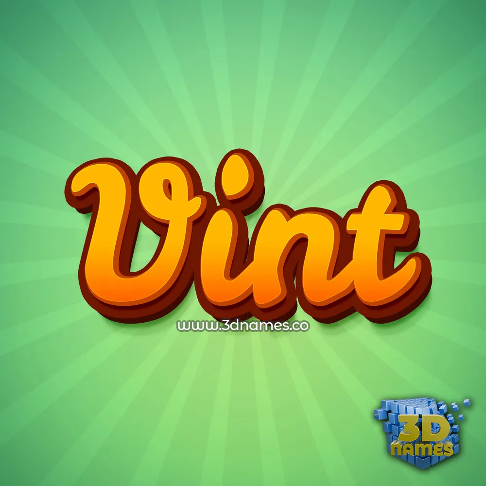 vint in Green Rays style - 3D name wallpaper