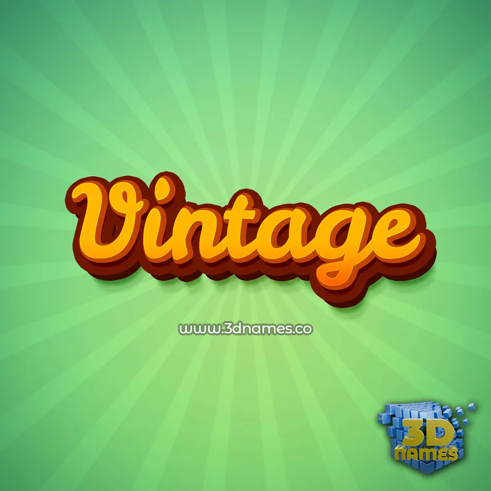 vintage in Green Rays style - 3D name wallpaper