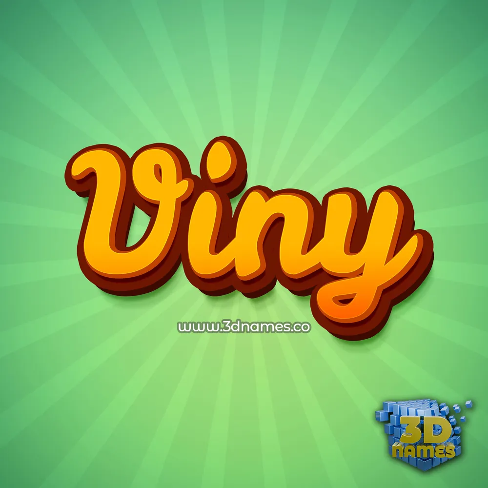 viny in Green Rays style - 3D name wallpaper