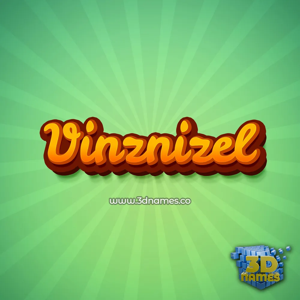 vinznizel in Green Rays style - 3D name wallpaper