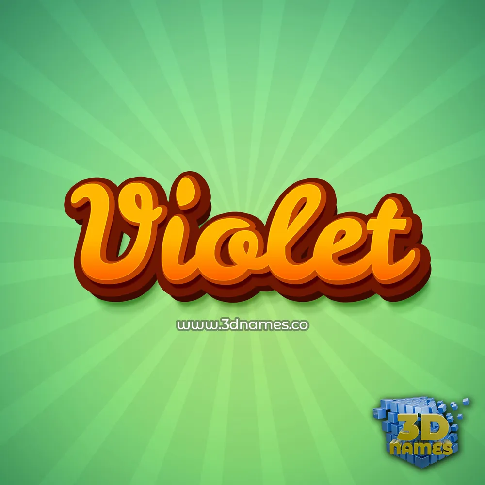 violet in Green Rays style - 3D name wallpaper