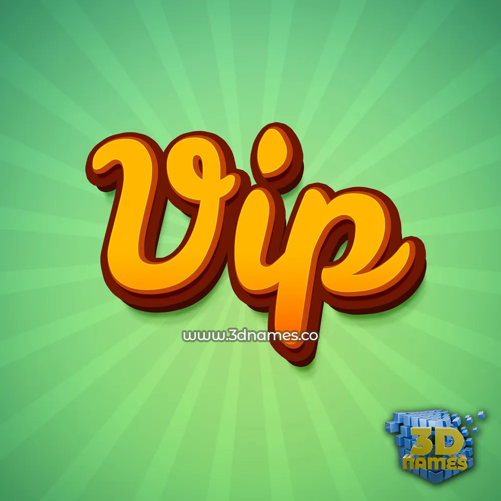 vip in Green Rays style - 3D name wallpaper