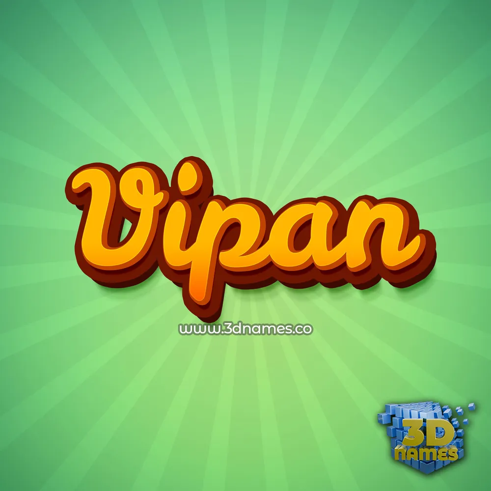 vipan in Green Rays style - 3D name wallpaper