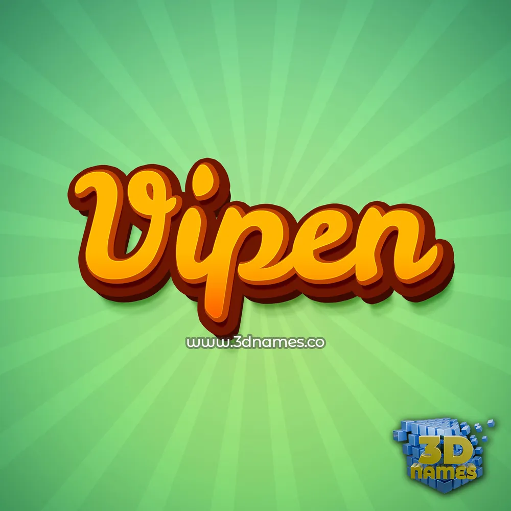 vipen in Green Rays style - 3D name wallpaper