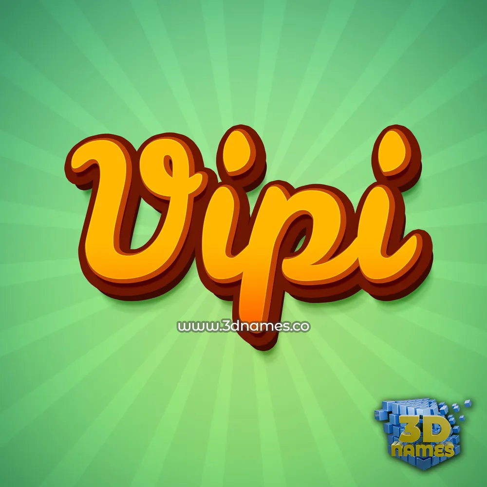 vipi in Green Rays style - 3D name wallpaper
