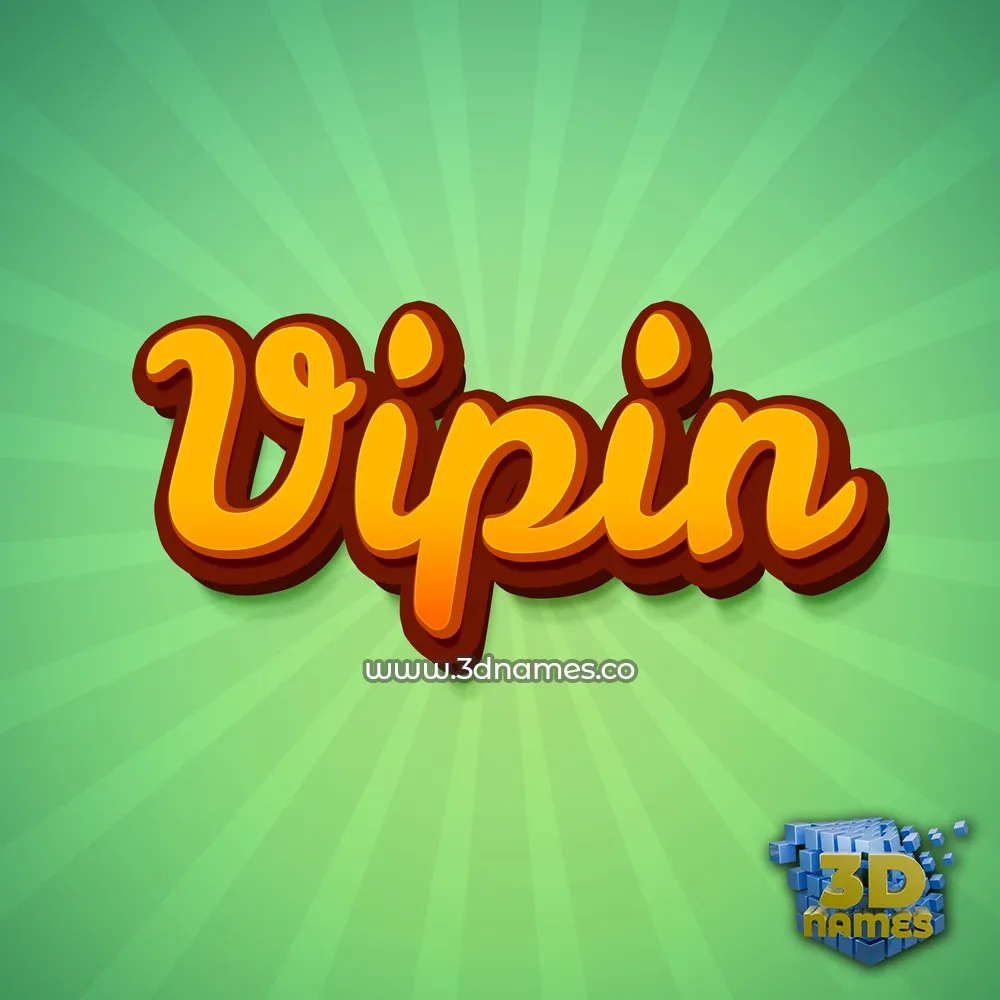 vipin in Green Rays style - 3D name wallpaper
