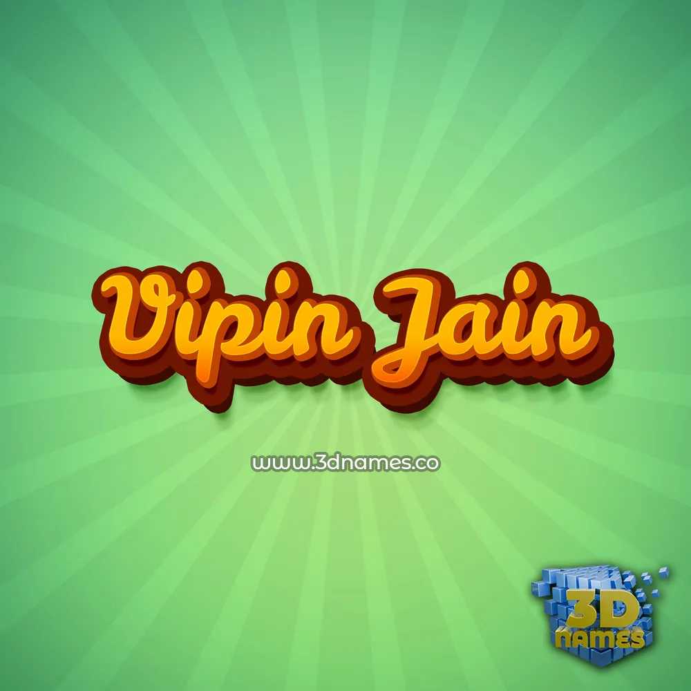 vipin jain in Green Rays style - 3D name wallpaper