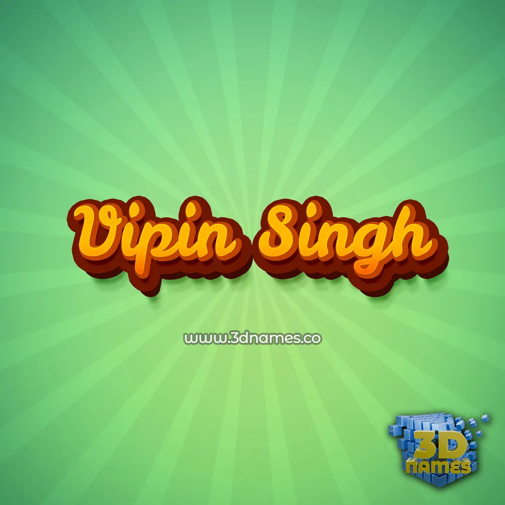 vipin singh in Green Rays style - 3D name wallpaper