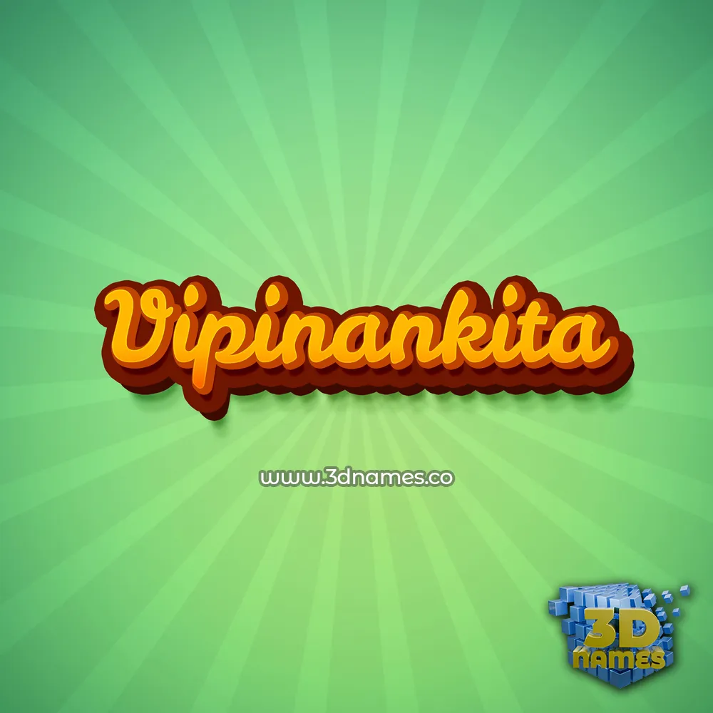 vipinankita in Green Rays style - 3D name wallpaper