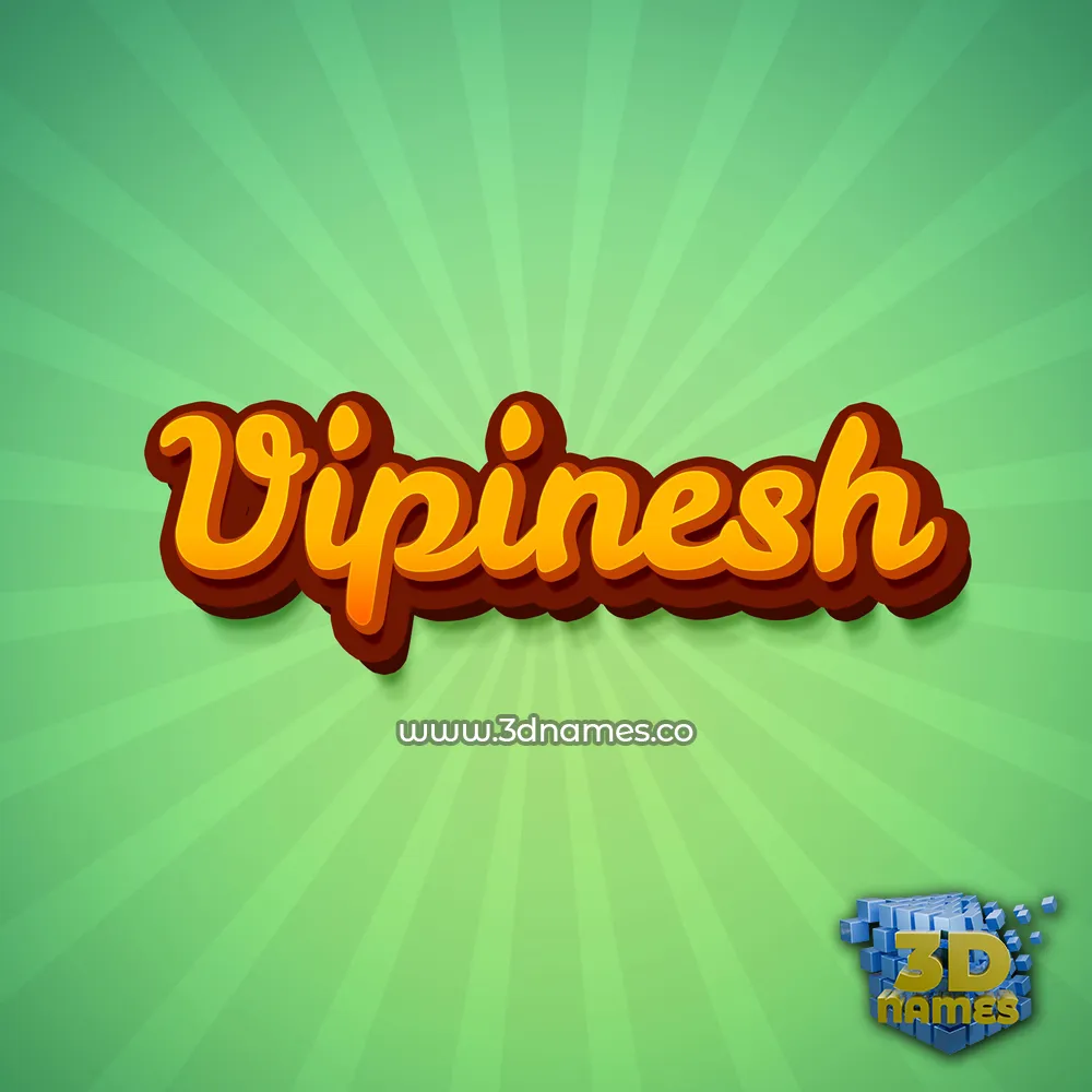 vipinesh in Green Rays style - 3D name wallpaper