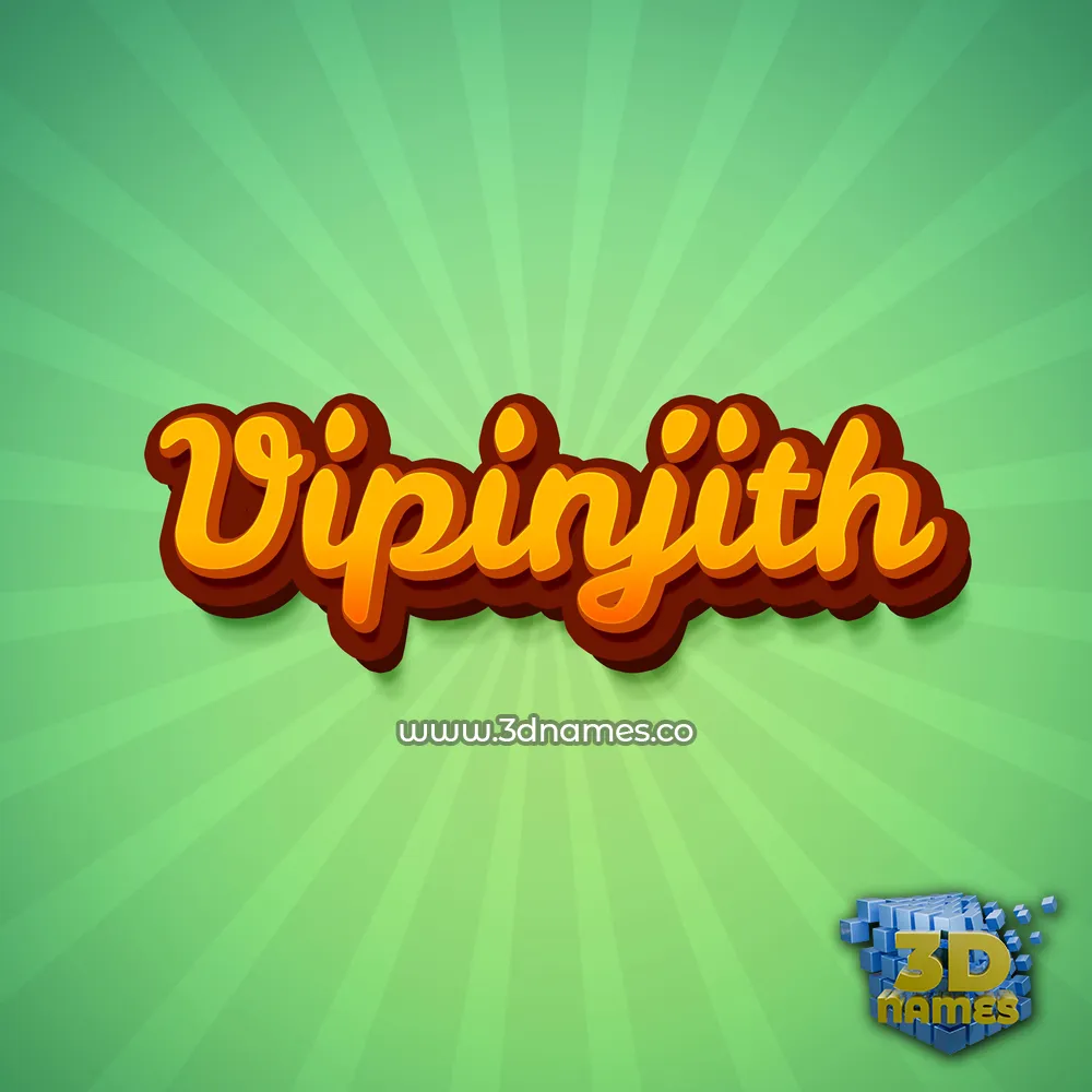 vipinjith in Green Rays style - 3D name wallpaper