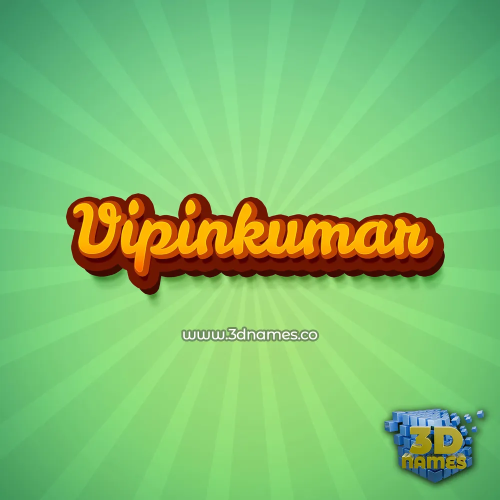 vipinkumar in Green Rays style - 3D name wallpaper
