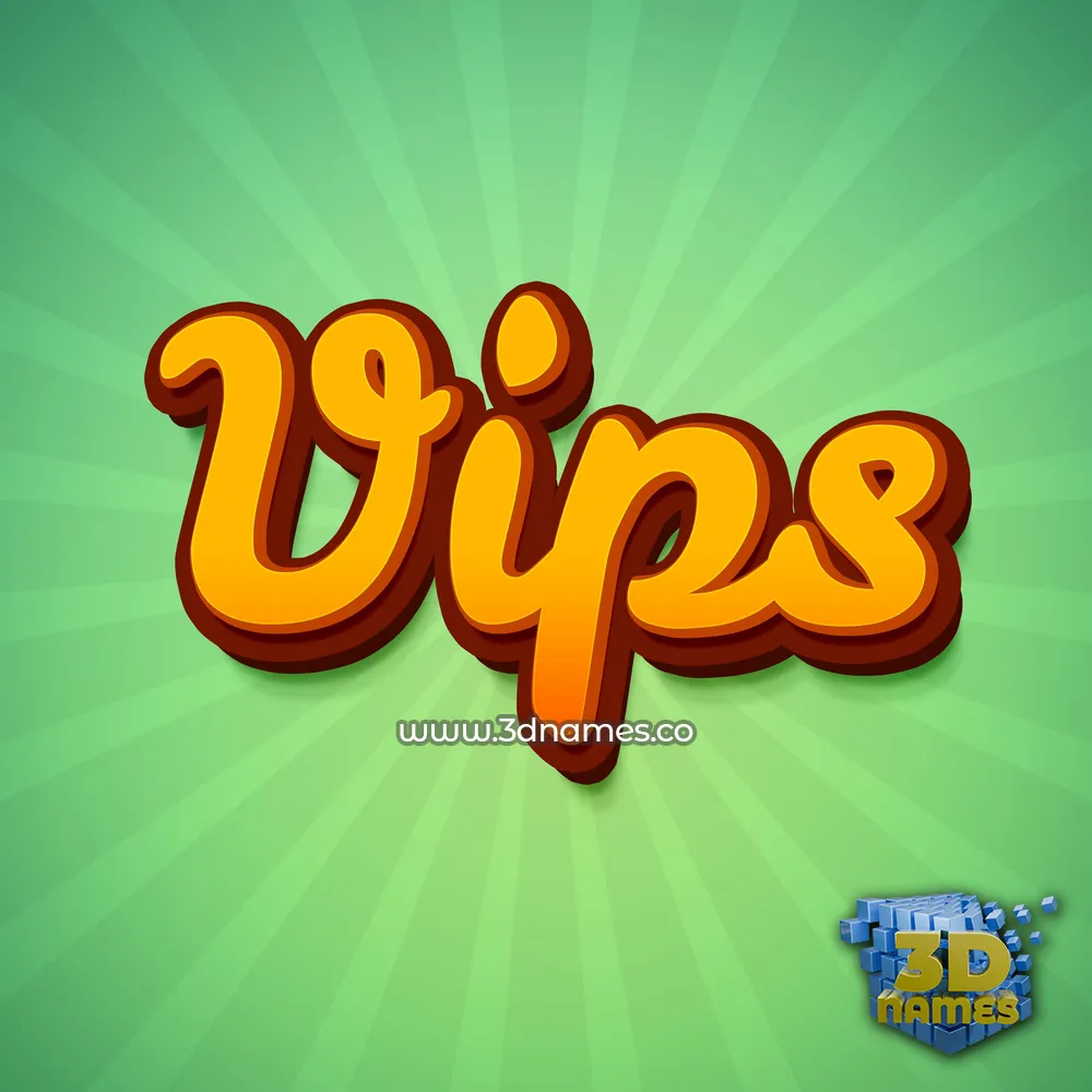 vips in Green Rays style - 3D name wallpaper
