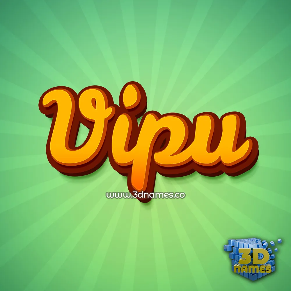 vipu in Green Rays style - 3D name wallpaper