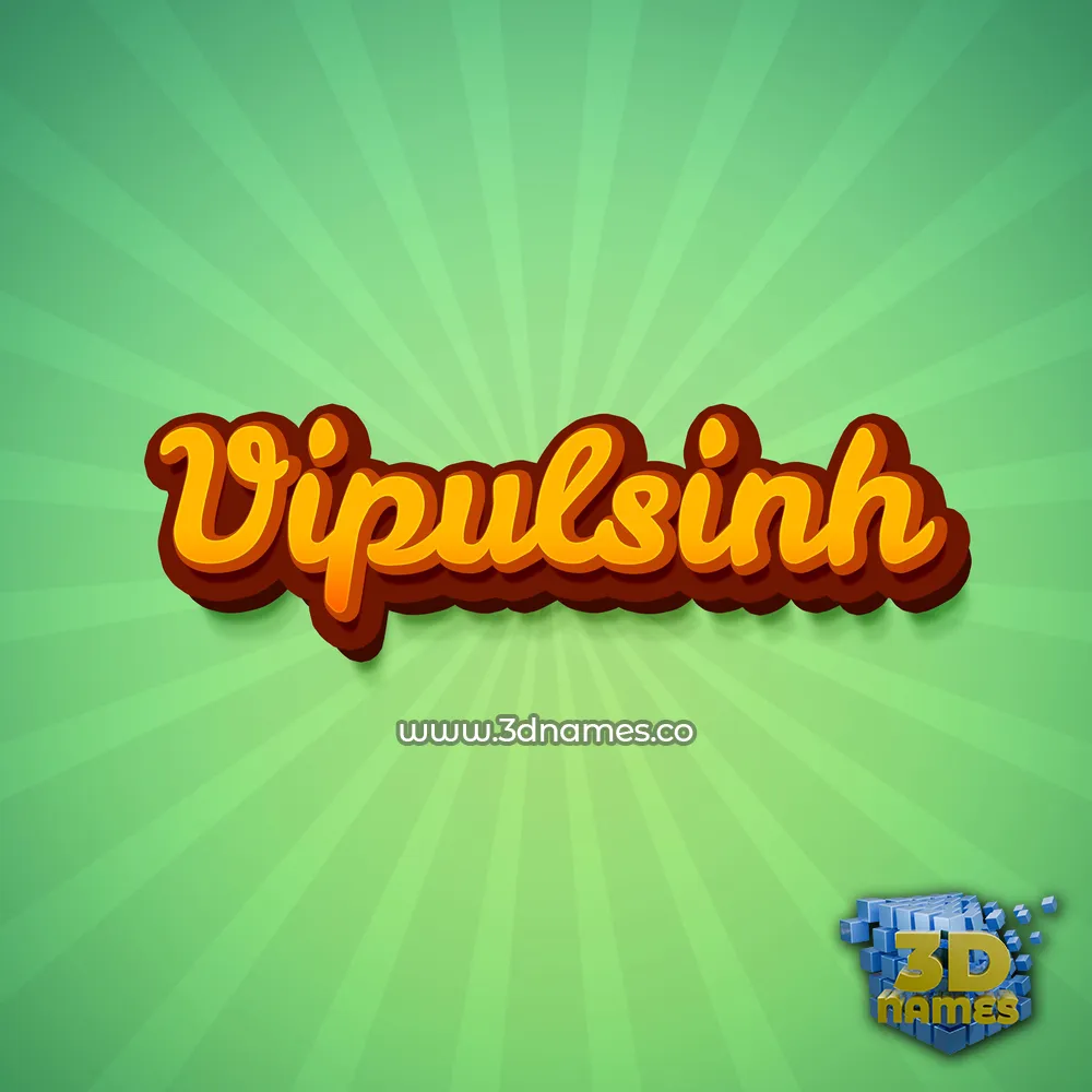 vipulsinh in Green Rays style - 3D name wallpaper
