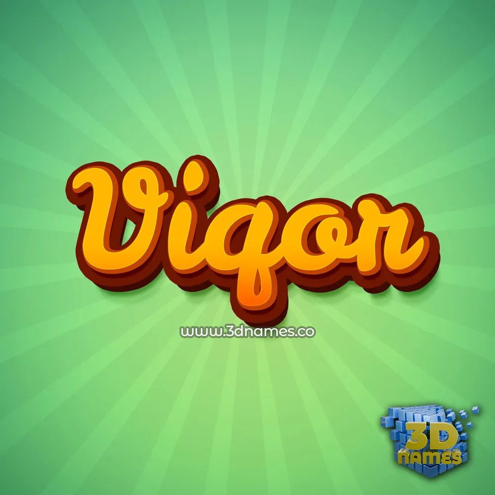 viqor in Green Rays style - 3D name wallpaper