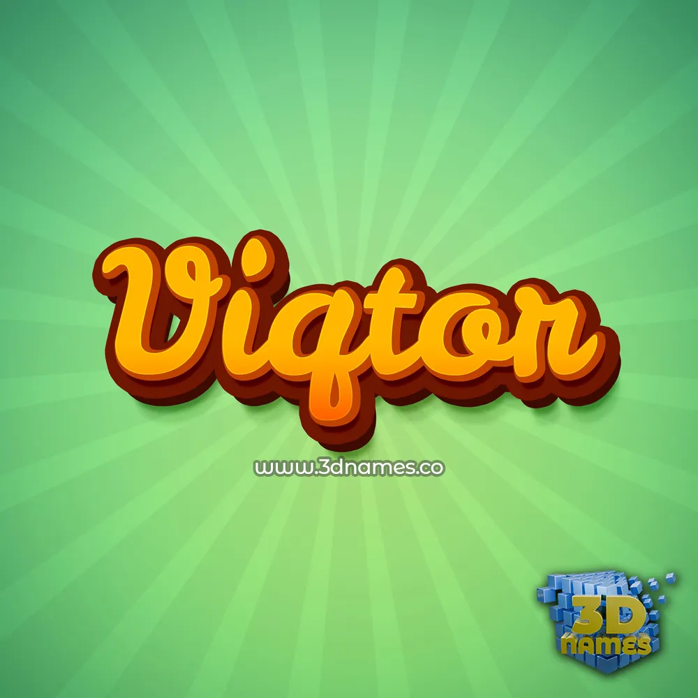 viqtor in Green Rays style - 3D name wallpaper