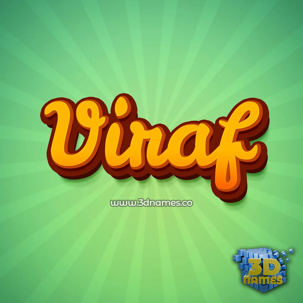 viraf in Green Rays style - 3D name wallpaper