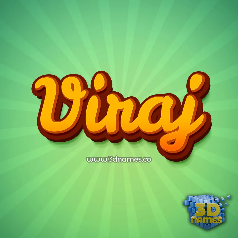 viraj in Green Rays style - 3D name wallpaper
