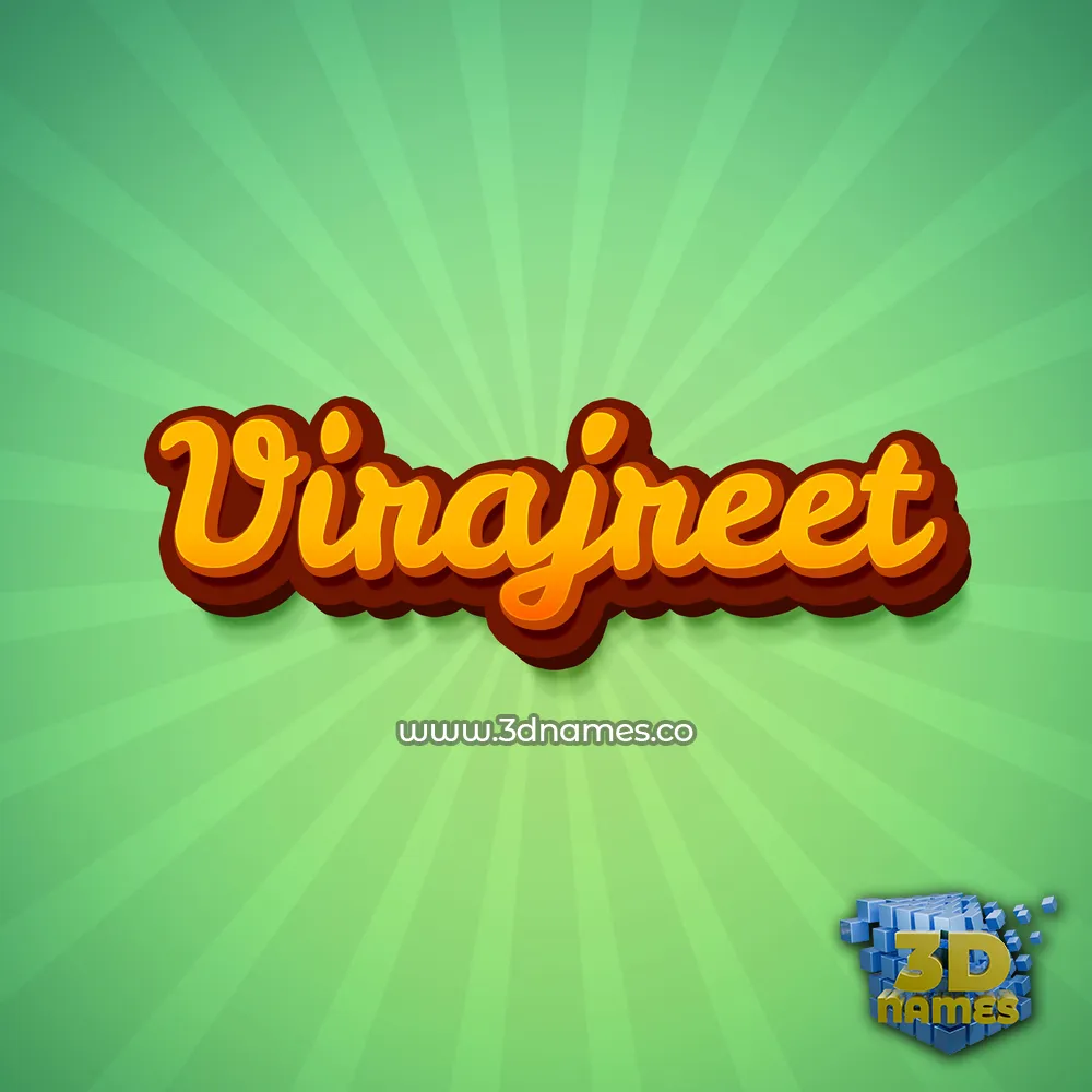 virajreet in Green Rays style - 3D name wallpaper