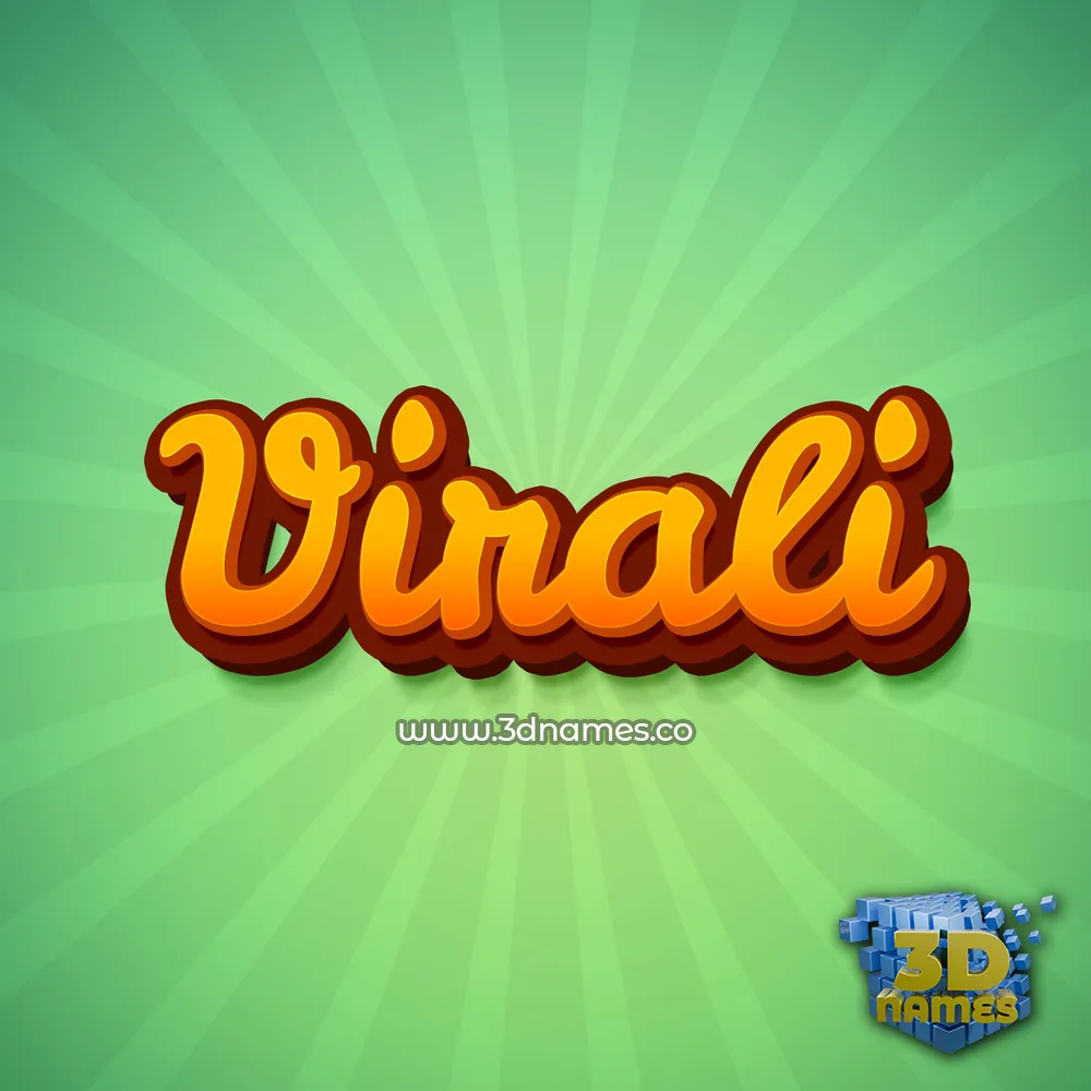 virali in Green Rays style - 3D name wallpaper